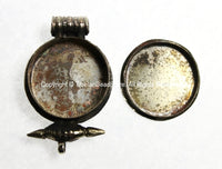 Ethnic Nepal Tibetan Ganesha Ghau Prayer Box Pendant with Metal Bead Inlay Accents - Handmade Tibetan Jewelry - Ganesh Pendant - WM4802