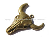 Small Antique Brass Tone Cattle Skull Charm - TibetanBeadStore Charms & Findings - Boho Animal Charms - WM5537-1