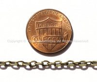 Antique Bronze Brass Cable Link Chain 5 Feet - 2.5mm x 3mm x 0.4mm -  Chains & Findings - C26-5