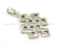 TibetanBeadStore's Custom Design Silver Plated Endless Knot Pendant- Buddhist Yoga Boho Jewelry, Infinity Knot, Celtic Knot - WM5688-1
