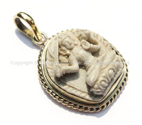 Tibetan White Manjushri Buddha Pendant - Bodhisattva Manjusri Manjushri Buddha Pendant - Artisan Handmade Jewelry - WM3980
