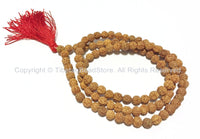 108 beads - 7mm Natural Rudraksha Seed Beads - Nepalese Tibetan Rudraksha Seed Prayer Mala Beads - PB65 - TibetanBeadStore