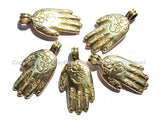 2 PENDANTS - Tibetan Om Mantras Buddha Hand Brass Pendants - Hamsa Buddha Hand - Om Mantras - Ethnic Nepal Tibetan Jewelry - WM2841-2