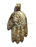 2 PENDANTS - Tibetan Om Mantras Buddha Hand Brass Pendants - Hamsa Buddha Hand - Om Mantras - Ethnic Nepal Tibetan Jewelry - WM2841-2