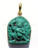 Nepal Tibetan Green Vajrapani Pendant - Ethnic Nepal Tibetan Handmade Jewelry - WM4692G