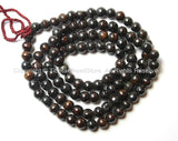 100 beads - Tibetan Loose Black Bone Beads - 6mm Tibetan Mala Bone Beads - Mala Making Supplies - LPB77-100 - TibetanBeadStore