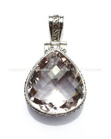 Faceted Amethyst & Fine Filigree 92.5 Sterling Silver Handcrafted Pendant - OOAK - Handmade Jewelry from Nepal - FJ88