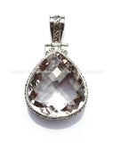 Faceted Amethyst & Fine Filigree 92.5 Sterling Silver Handcrafted Pendant - OOAK - Handmade Jewelry from Nepal - FJ88