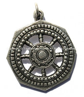 Tibetan Auspicious Wheel Pendant - Tibetan Buddhist Yoga Jewelry - WM150