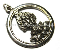 Tibetan Wish-Fulfilling Jewels & Lotus Carved Pendant - Nepal Tibetan Meditation Handmade Jewelry - WM43