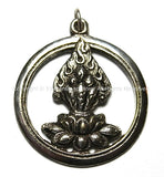 Tibetan Wish-Fulfilling Jewels & Lotus Carved Pendant - Nepal Tibetan Meditation Handmade Jewelry - WM43