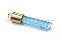 Crystal Quartz Bullet Point Pendant Charm with Brass Cap and Bail - Natural Crystal Quartz Point Pendants