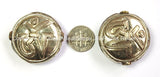 1 BEAD - Tibetan OM Repousse Carved Tibetan Silver Beads - Tibetan Beads - Ethnic Tribal Tibetan Beads - B2454B-1