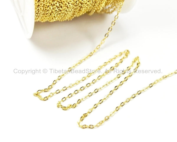 Gold Fill Link Chain 1.5mm - 5 FEET - Chains & Findings- Jewelry Chains- Gold Fill Chains - TibetanBeadStore  Jewelry Supplies - C33-5