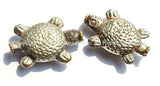 1 BEAD - Tibetan Repousse Tibetan Silver Turtle Tortoise Bead - Unique Ethnic Tribal Tibetan Focal Animal Beads - B2182-1