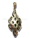 Tibetan Brass Endless Knot Hollow Carved Pendant - Celtic Knot - Infinity Knot - Boho Yoga Buddhist Tibetan Jewelry - WM5310