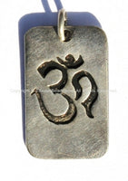 Sanskrit Om Nepalese Pendant - Om Aum Ohm Yoga Meditation Jewelry - Nepal Tibetan Jewelry - Yoga Om Charm - WM310