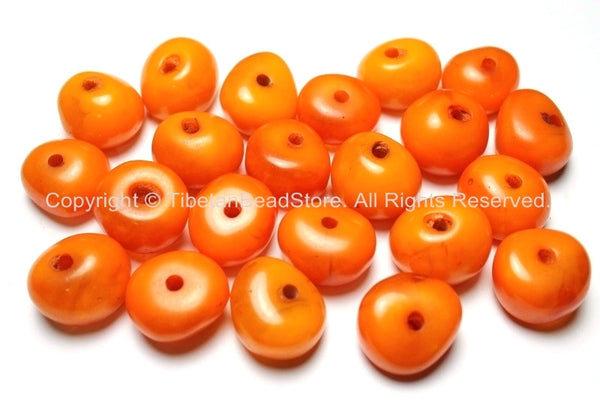 2 Beads - Tibetan Amber Copal Resin Beads - Ethnic Tribal Amber Copal Beads - A14