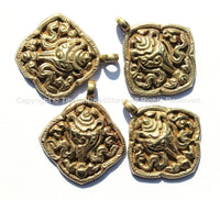 Tibetan 8 Auspicious Symbols The Conch Shell Brass Pendant - Ethnic Nepal Tibetan Handmade Buddhist Meditation Jewelry Pendant - WM470