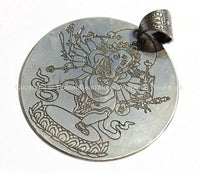 12 Armed Dancing Ganesh Pendant with Vajra Detail Bail - Nepal Tibetan Pendant - Ganesh Ganesa Ganpati Ganesha Pendant - WM3019 - TibetanBeadStore
