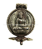 Ethnic Tibetan Buddha Ghau Prayer Box Pendant - Handmade Artisan Nepal Tibetan Jewelry - WM4803