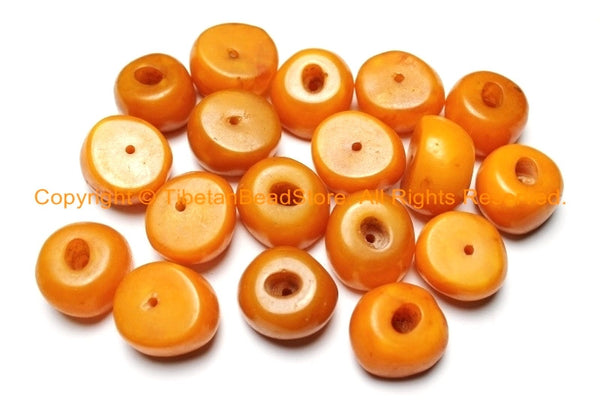 2 Beads Tibetan Amber Copal Resin Beads - Ethnic Tribal Amber Copal Beads - A10