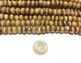 Antiqued Bone Mala Tibetan Prayer Beads with Brass Inlays -108 BEADS - Tibetan Prayer Beads Mala Making Supplies - PB88A