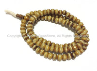 Antiqued Bone Mala Tibetan Prayer Beads with Brass Inlays -108 BEADS - Tibetan Prayer Beads Mala Making Supplies - PB88A