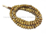 Antiqued Bone Mala Tibetan Prayer Beads with Brass Inlays -108 BEADS - Tibetan Prayer Beads Mala Making Supplies - PB88A