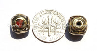 4 beads - Tibetan Cube Beads with Brass, Turquoise & Coral Inlays - Tibetan Beads - B2372-4