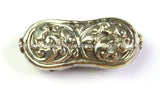 Repousse Carved Floral Design Curved Unique Shape Focal Pendant Tibetan Bead - 1 BEAD - Ethnic Tribal Nepalese Tibetan Beads - B2467-1