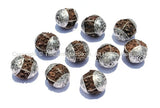 10 beads - Natural Rudraksh Tibetan Beads with Tibetan Silver Caps - Ethnic Beads - Rudraksha Rudraksh 5 Mukhi Hindu Meditation Yoga - B805