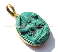 Tibetan Green Manjushri Buddha Pendant - Handmade Ethnic Nepal Tibetan Pendant Jewelry - WM4691G