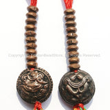 Tibetan Copper Prayer Beads Mala Counters with Auspicious Symbols - Repousse Copper Mala Counters - Tibetan Mala Making Supplies - T61