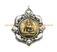 Tibetan Buddha Pendant - Buddha, Chhepu & Auspicious Double Fish - Ethnic Nepal Tibetan Jewelry -  WM522