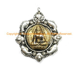 Tibetan Buddha Pendant - Buddha, Chhepu & Auspicious Double Fish - Ethnic Nepal Tibetan Jewelry -  WM522