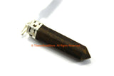 Tigers Eye Pendant with Silver Plated Bail - Pencil Point Pendant - Small Pencil Point Tigers Eye Pendant - Tibetan Point Pendant - WM7306