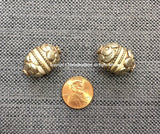1 BEAD - Tibetan Ethnic Naga Conch Shell Beads with Tibetan Silver Caps & Brass Wires - B1040-1
