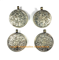 Large Encased Naga Conch Shell Tibetan Pendant Repousse Endless Knot- Ethnic Tribal Nepal Himalayan One of a Kind Handmade Jewelry- WM7403C2