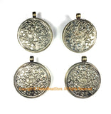 Large Encased Naga Conch Shell Tibetan Pendant Repousse Endless Knot- Ethnic Tribal Nepal Himalayan One of a Kind Handmade Jewelry- WM7403C2
