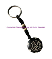 Ethnic Handmade Carved OM Mantra Design Keychain Keyring - Handmade Ethnic Keychains - KC105