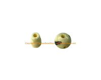 1 SET - Tibetan Inlaid White Bone Guru Bead Set - Tibetan White Bone Guru Bead & Cap - Mala Making Supply - GB90A