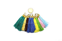 10 TASSELS Mixed Colors Tassels with Gold Toned Brass Cap - Quality Boho Tassels Bag Tassels Earring Tassels - Craft Tassels - T221-10