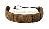 Adjustable Tibetan 8 Auspicious Symbols Wrist Bracelet Handmade - Buddhist Yoga Tribal Nepal Tibet Carved Bracelet- C294