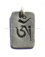 Tibetan Om Mantra Pendant - Yoga Jewelry - Om Aum Ohm Mantra - WM889