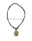 Yin Yang Design Handmade Tibetan Bone Pendant Necklace on Adjustable Cord - Boho Yoga Jewelry - HC166E