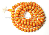 108 Beads - Tibetan Amber Copal Mala Prayer Beads with Brass Inlays - Mala Making Supplies - Nepal Tibetan Amber Beads - PB87 - TibetanBeadStore