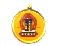 Reversible Tara & Kalachakra Tibetan Pendant - Enamel Pendant Earring Supplies Jewelry Supplies Tibetan Pendant- WM7717