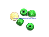 4 BEADS Green Crackle Resin Beads - Green Color Resin Beads - Bright Green Beads - B3202-4