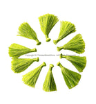 10 TASSELS Light Green Tassels - Handmade Boho Tassels Bag Tassels Mala Tassels - Craft Tassels - T231-10